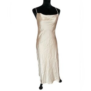 Show Me Your Mumu Tuscany Maxi Slip Dress Champagne Floorlength Bridesmaid M